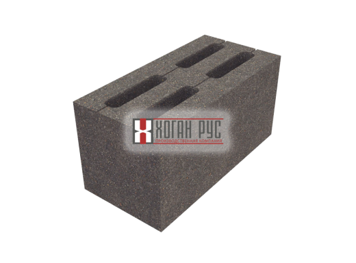 Пескоцементный 4-х пустотный блок стеновой 390х190х188