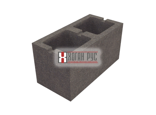 Пескоцементный 2-х пустотный блок стеновой 390х190х188