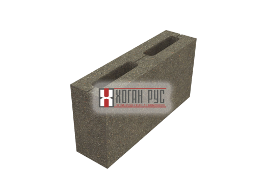 Керамзитобетонный 2ух пустотный блок перегородочный 390х90х188